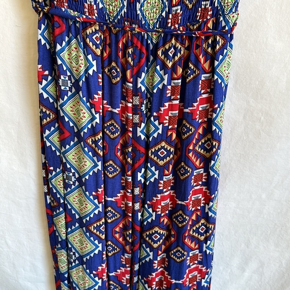 Sans Souci vibrant print rayon jumpsuit, size L - Picture 6 of 10